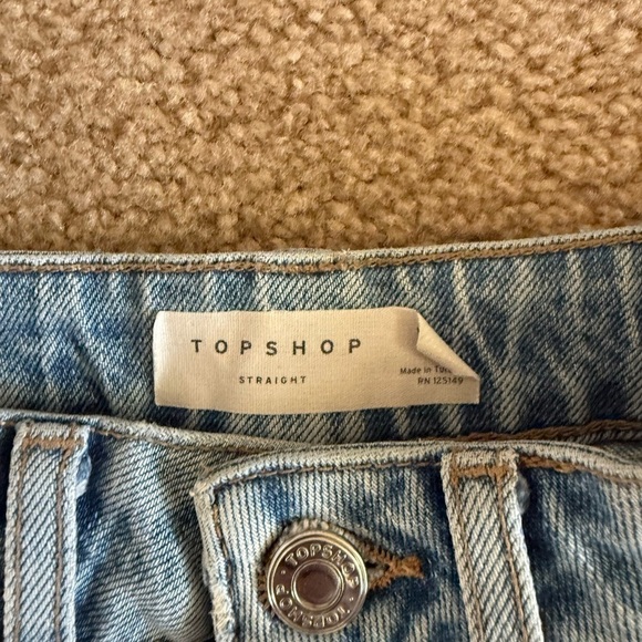 Topshop High Rise Straight Leg Jeans – Size 25, NWOT, Frayed Hem - Picture 6 of 6